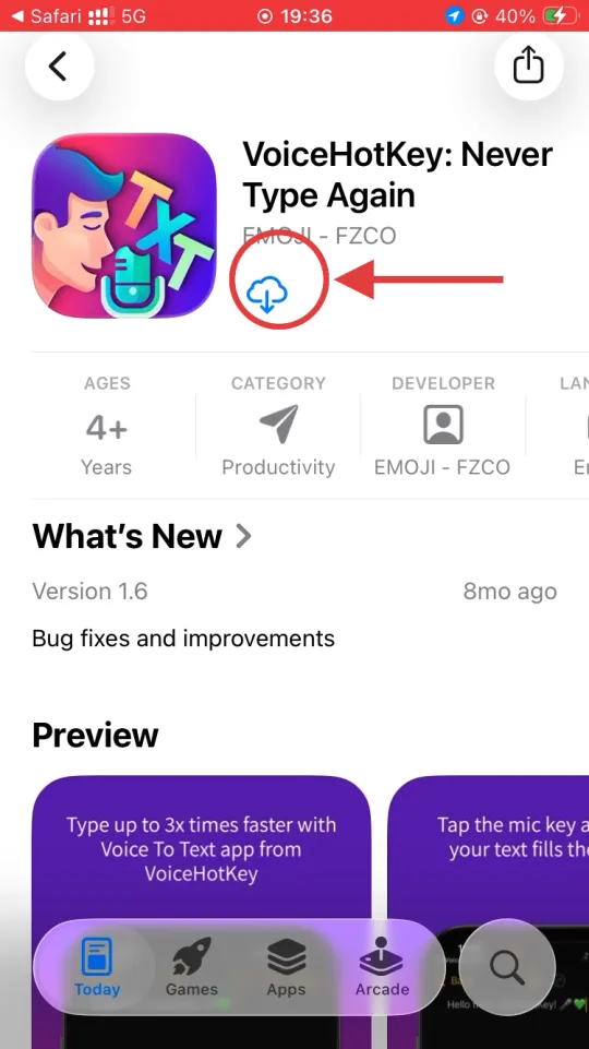 iOS App Store-дағы VoiceHotKey