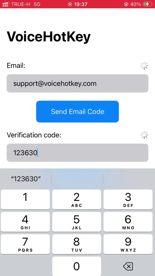 Растау коды енгізілді, Log in түймесі
